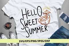 Hello Sweet Summer - Summer SVG EPS DXF PNG Cutting Files Product Image 1