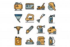 Gasoline tools icons set vector flat Product Image 1