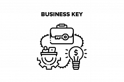 Business Key Vector Black Illustration Product Image 1