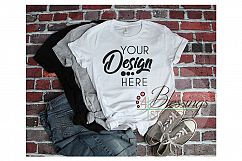 Bella Canvas 3001 Mockup T Shirts Multiple Mock up Brick Product Image 1