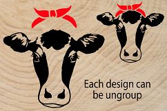 Cow Head whit Bandana SVG, cowboy, western, Farm Milk 777S Product Image 3