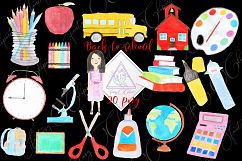 Watercolor Hand Drawn Back To School Clipart Product Image 1