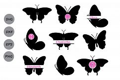Butterfly SVG, Butterfly Monogram Svg, Butterflies Svg, Butterfly Clipart, Butterfly Silhouette, Monogram Frame, Cricut, svg, dxf, eps, png. Product Image 1