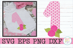 First Birthday Quatrefoil and Roses Product Image 1