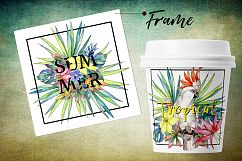 Tropical PNG watercolor flower set Product Image 3