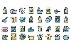 Softener icons set vector flat Product Image 1