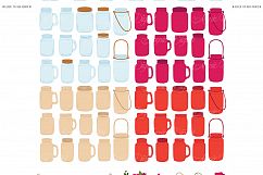 Red Christmas Floral Mason Jar Wedding Clipart Product Image 2