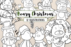 Bear Christmas Digital Stamps Product Image 1