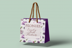 Romantic Peonies Hand Painted Clip Art Set Product Image 5