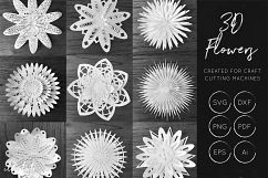 3D Flower SVG Cut Files - Flower SVG - Layered Flower DXF Product Image 1