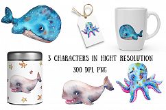 Underwater Friends - Watercolor Clip Art Set Product Image 3