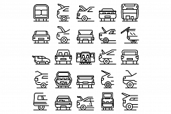 Trunk car icons set, outline style Product Image 1