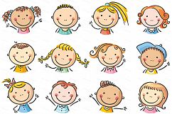 Happy Cartoon Kids Bundle, children doodle, kids doodle Product Image 5