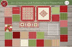 24 Plus Christmas Quilt Patterns Digital Paper Pack Product Image 1