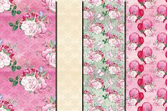 Watercolor Romantic Bouquet seamless digital paper pack Product Image 2