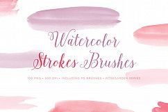 Watercolour Photoshop brushes brush strokes with bonus PNG Product Image 1