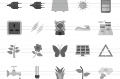 100 Energy Flat Greyscale Icons Product Image 2