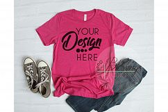 Bella Canvas 3413 Berry Unisex Triblend TShirt Mockup Product Image 1