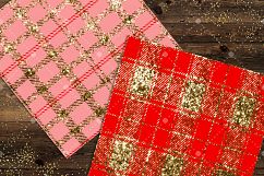 16 Luxury Gold and Red Glitter Plaid Tartan Digital Papers Product Image 10