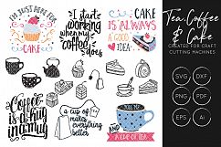 Tea SVG, Coffee SVG, Cake SVG, Tea quote SVG, Coffee Quote SVG, SVG Cut Files Product Image 1