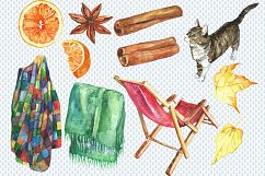 City in fall watercolor clip art Product Image 2
