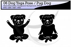 yoga silhouette svg / dog yoga pose / pug dog yoga pose / silhouette / printable clipart / vector / PNG / SVG / EPS / DXf /  Product Image 3