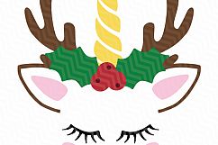 Christmas Face Unicorn SVG Product Image 2