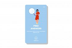 Find Answers And Solutions Businesswoman Vector Product Image 1