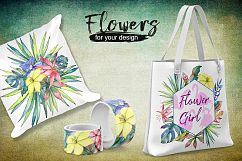 Tropical PNG watercolor flower set Product Image 5