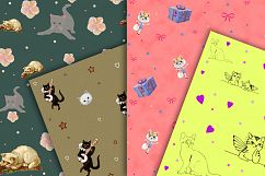 Cat Digital Paper, Cat Scrapbook, Cat Paper Scrapbook, Cats Product Image 2
