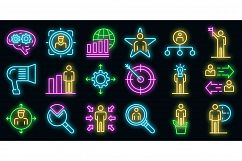 Managing skills icons set vector neon Product Image 1