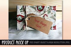 Christmas craft gift tag MOCK UP | PSD & JPEG Product Image 1