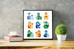 Working Team 9 Characters Icons Product Image 2
