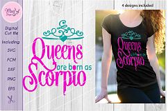 Scorpio svg, Zodiac svg, birth sign svg, Queens are born as Product Image 3
