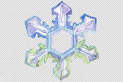 Watercolor colorful snowflakes PNG set Product Image 2