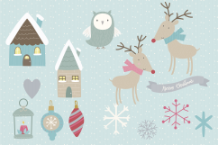 SALE NOW ONLY $4- Whimsical Winter clipart and paper set Product Image 3