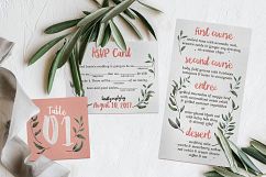 Rustic Pink &amp; Green Wedding Invitation Suite Product Image 3