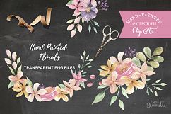 Watercolor Enliven Clipart Bouquets Flowers Purple Pink Product Image 4