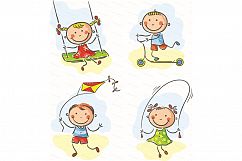 Kids playing bundle - happy kids playing different games Product Image 6