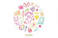 Children&#039;s drawing vector set Product Image 4