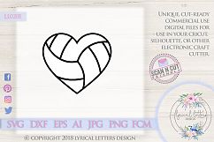 Volleyball Heart SVG DXF Cut File LL020E Product Image 1