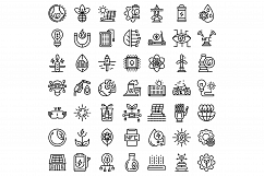 Eco innovation icons set, outline style Product Image 1