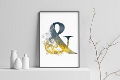 Dreamlike Floral Watercolor Alphabet Gold Touched Product Image 3