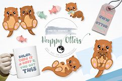 Happy Otters graphics and illustrations Product Image 1