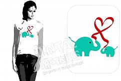 Elephant Heart Machine Embroidery Design 5 Sizes Product Image 1