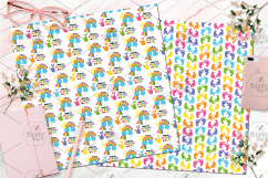 Rainbow Baby Clipart And Seamless Digital Papers Bundle Product Image 12