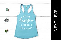 Tahiti Blue Tank Top Mockup Next Level 1533 Muscle Top Vest Product Image 1