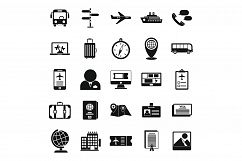 Tourism manager icons set, simple style Product Image 1