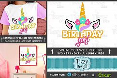 Birthday Girl SVG - Girls Birthday UNICORN SVG - 1060 Product Image 1