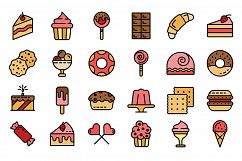 Confectionery icons vector flat Product Image 1